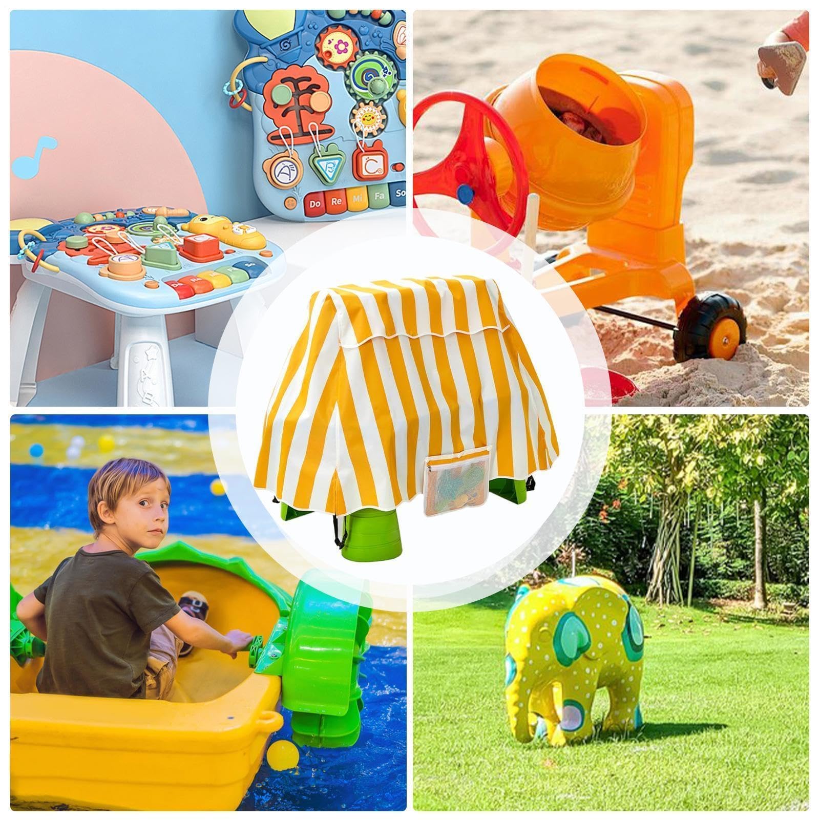 Funda para mesa de agua para niños, protección UV impermeable, accesorios de mesa de agua, para niños de 1 a 3 años, piscina, patio, interior, exterior, playa