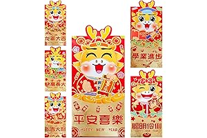 18 Pack Large Size 2024 Year of the Dragon Red Envelopes