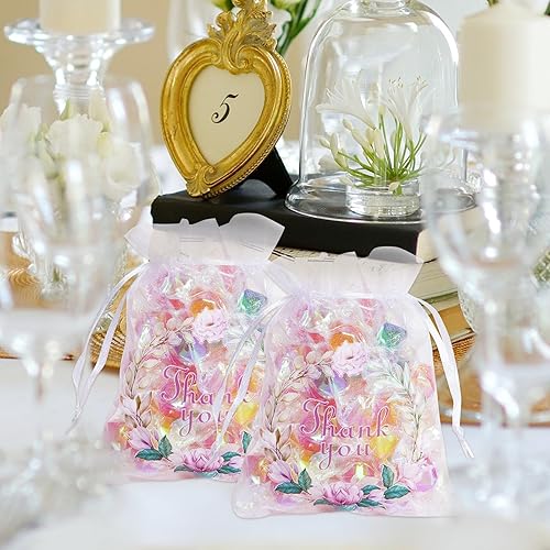 Miniatura 4 de Bskifnn Bolsas de organza de satén con cordón de organza para dulces, bolsas de regalo de fiesta de boda, bolsa de regalo, bolsas de joyería (50)