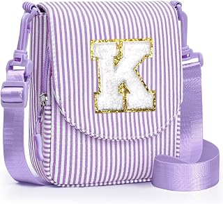 YOOLIFE Gifts for Girls Kids - Initial Crossbody Bag for Teen Girls Kids, Small Cute Purse for Teen Girl, Birthday Gifts for 2 3 4 5 6 7 8 Year Old Girl, Purple K