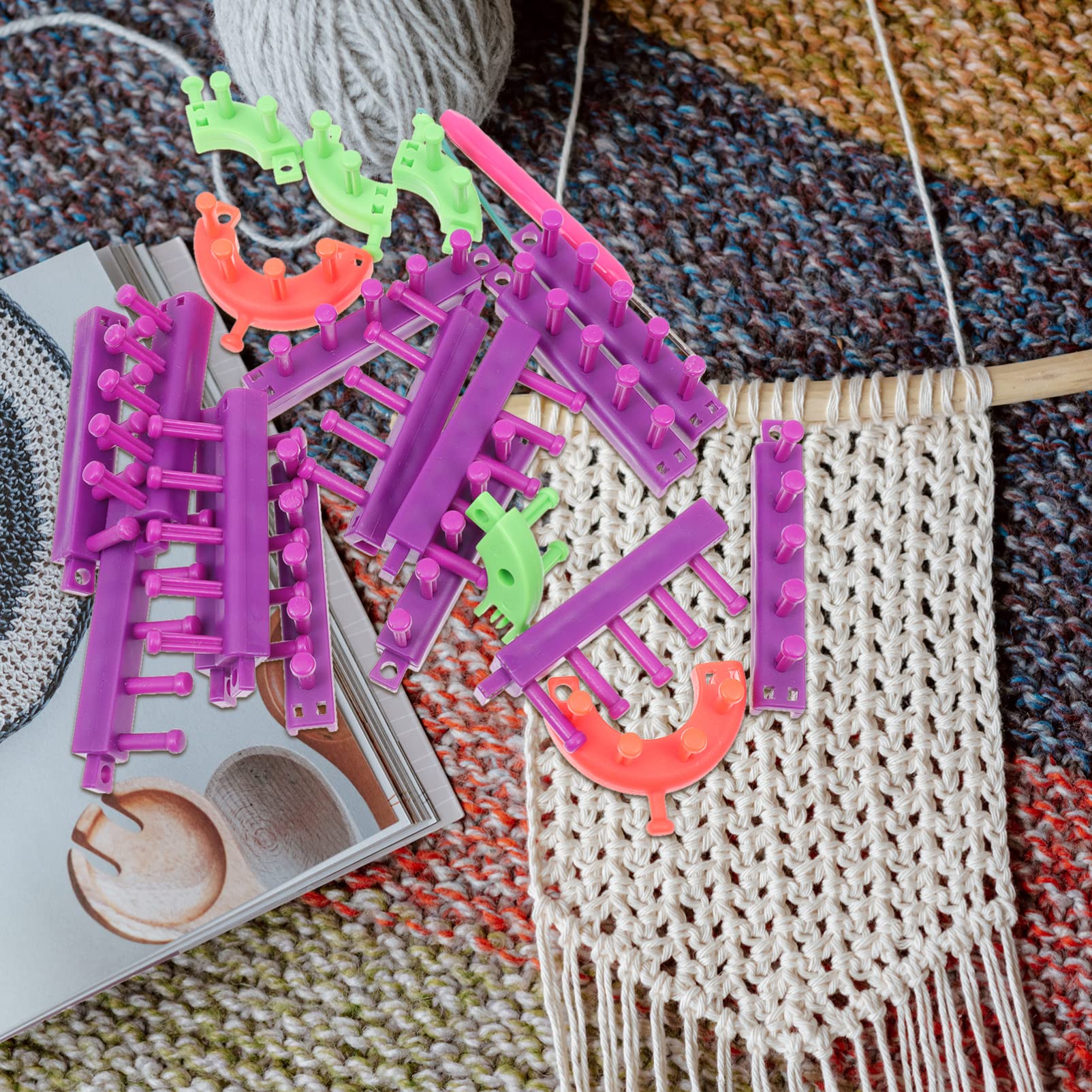 VICASKY Complete Hand Knitting Kit Knitting for Beginners Set Circle Design Sweater Plastic Sweater Knitter