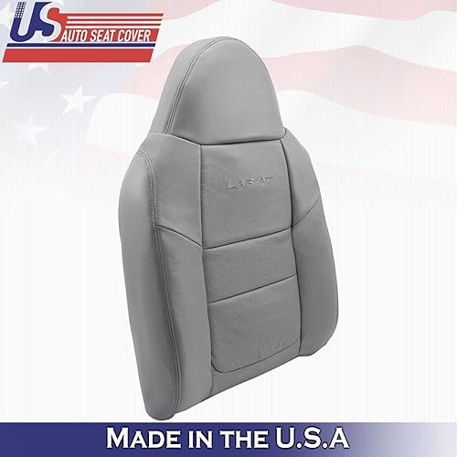 Miniatura 5 de 2001 para Ford F250 F350 Lariat pasajero lado superior perforado cuero asiento cubierta gris