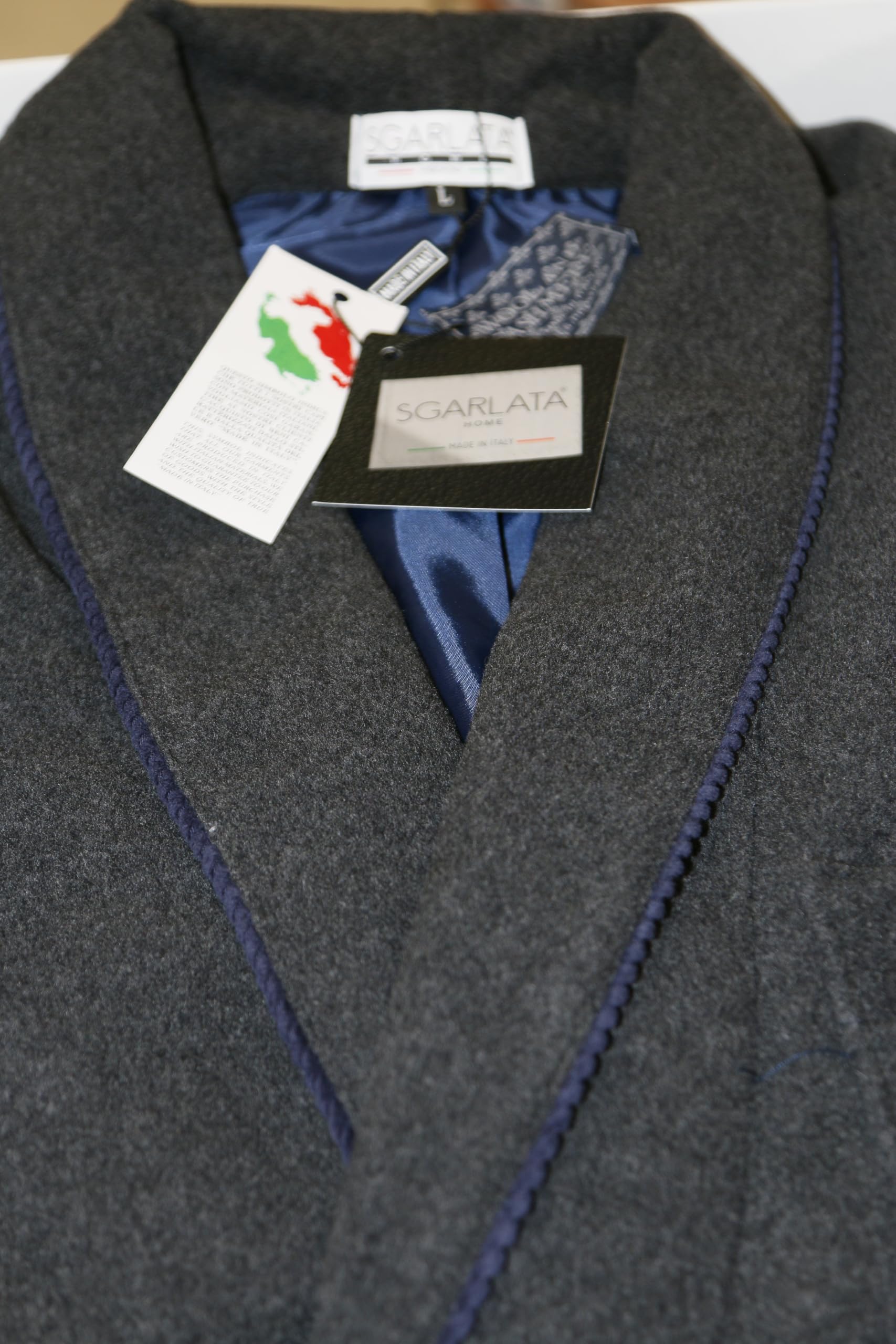 SGARLATA HOME Vestaglia da Camera per Uomo in Lana e Cashmere modello Scialle Classico art. Londra