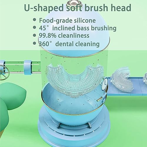Miniatura 4 de Cepillo de dientes eléctrico para niños cepillo de dientes ultrasónico en forma de U cepillo de dientes ultrasónico para niños con 3 cabezales de
