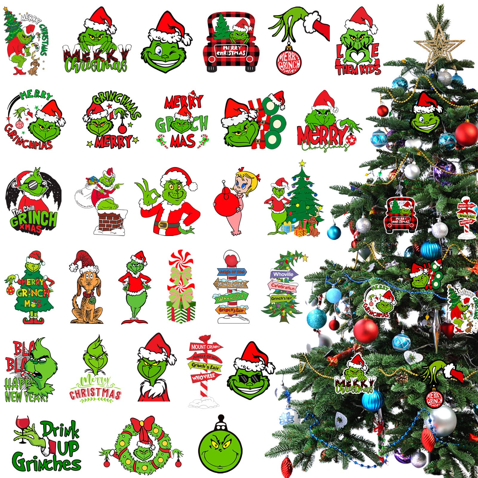 Christmas Tree Decorations - 30PCS Christmas Tree Hanging Ornament,Holiday Xmas Tree Party Indoors Home House Decor