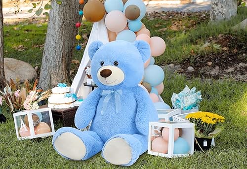 Miniatura 2 de MorisMos Oso de peluche gigante de 4 pies, oso de peluche grande de 51 pulgadas para baby shower, oso de peluche suave para novia, día de San