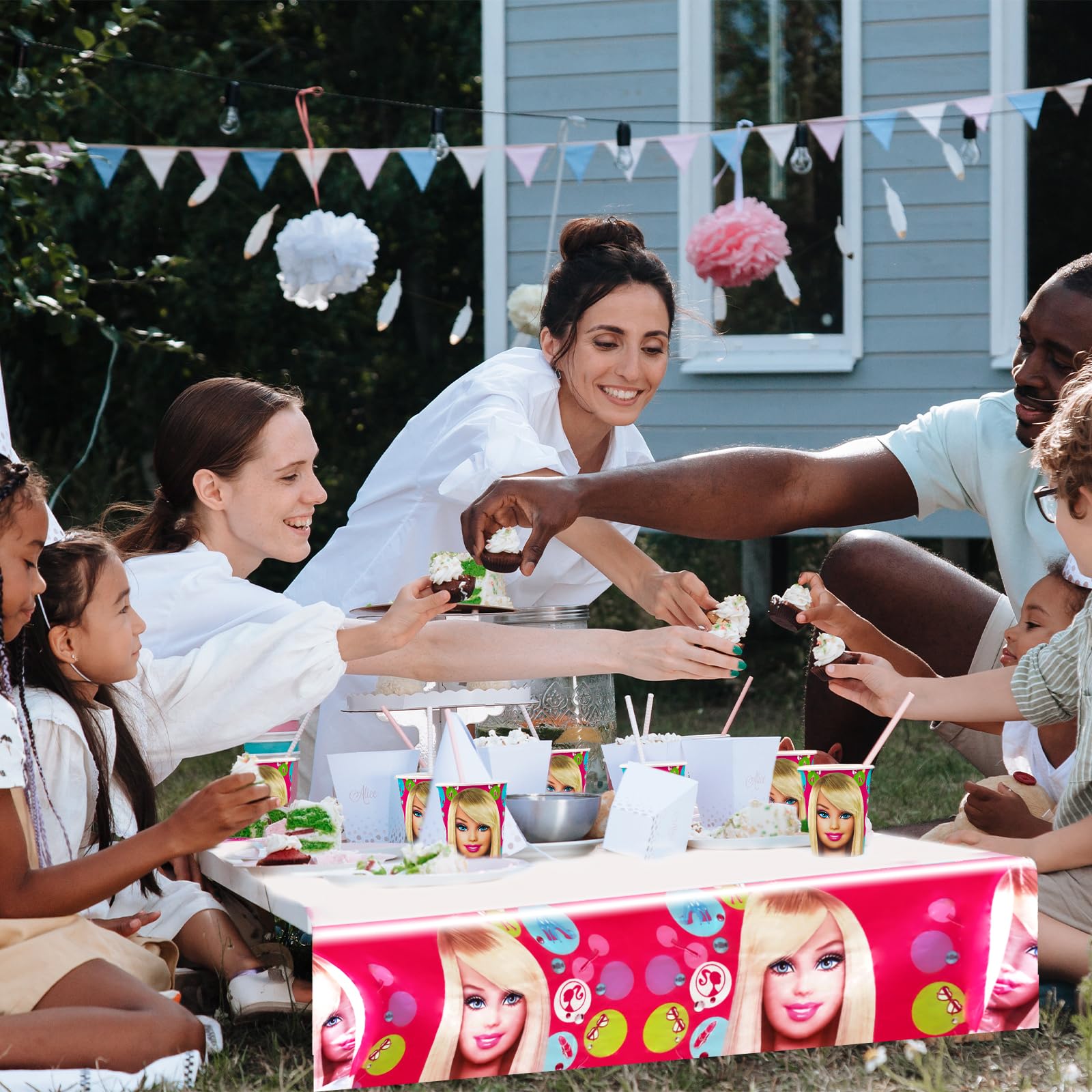 Set Stoviglie Party Principessa Barbie - 41 Pezzi Per 10 Ospiti - Piatti, Bicchieri E Tovaglioli