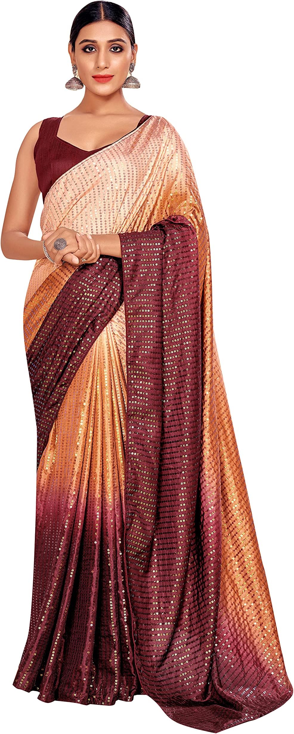 Elina fashionSarees For Women Bollywood Art Silk Saree || Sequence Embroidered Indian Sari & Unstitched Blouse