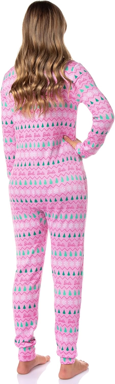 INTIMO Barbie Women's Christmas Long Johns Long Sleeve Footless Sleep Pajamas - Image 3