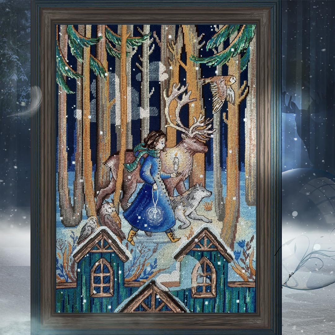 RTO Cross Stitch Embroidery Kits for Adults Animals, Nature - Candle and Key 28.5x40.5cm/11.2x15.9 14CT