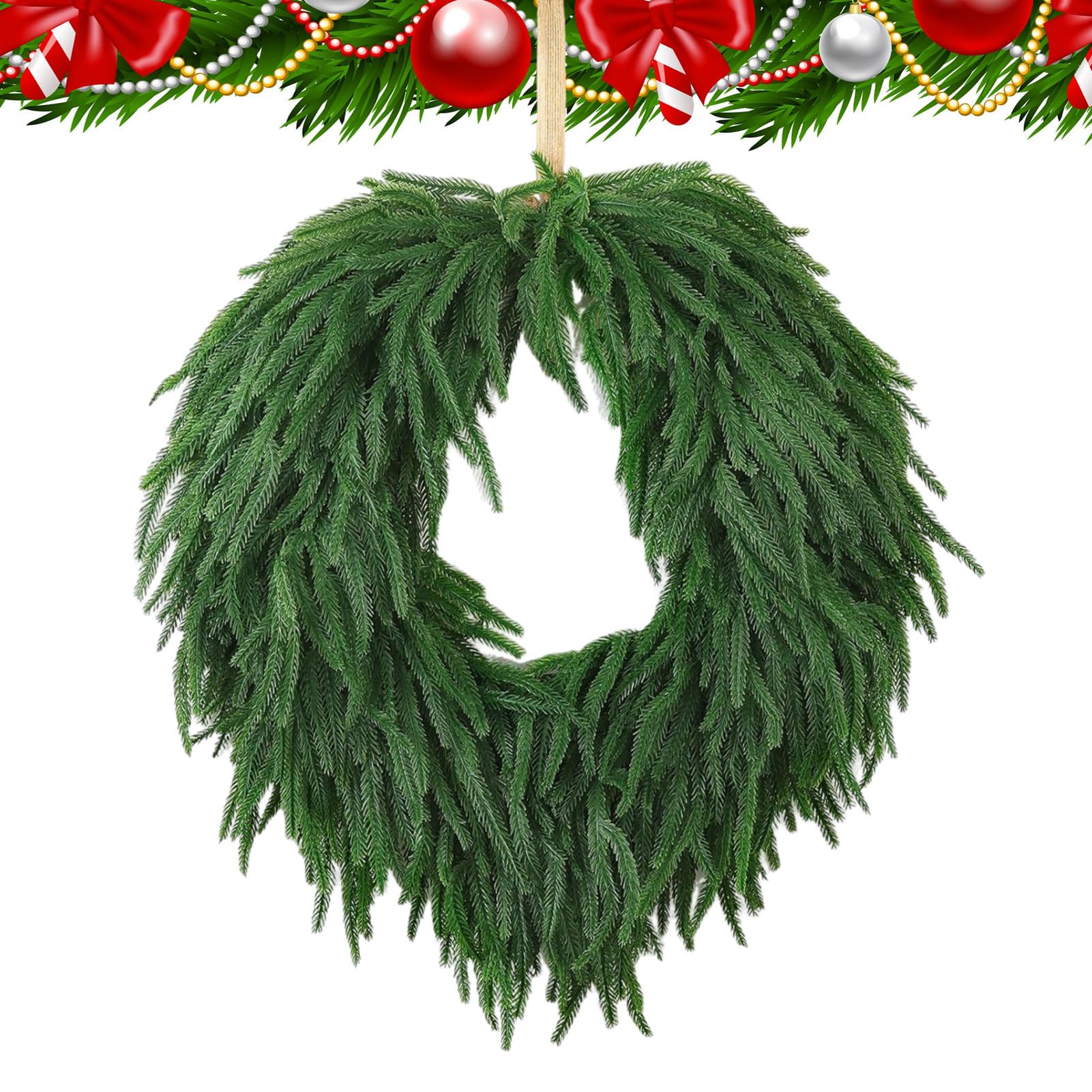 Couronne de végétation campagne 60 cm pour embellir votre maison pendant Noël