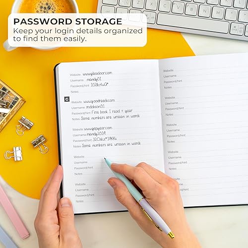 Vista 3 de Clever Fox - Libreta de contraseñas – Organizador alfabetizado de direcciones de Internet y contraseñas – Cuaderno de contraseñas para computadora