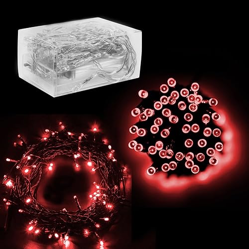 Super Z Outlet Guirnalda de luces de hadas LED de 30 mini bombillas que funcionan con pilas en rojo para el día de San Valentín, boda romántica,