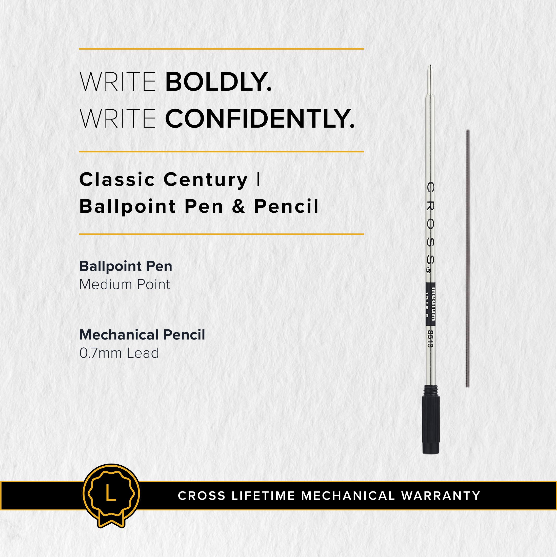 Cross Classic Century Parure stylo bille et porte-mine 0,7 mm Chrome satin