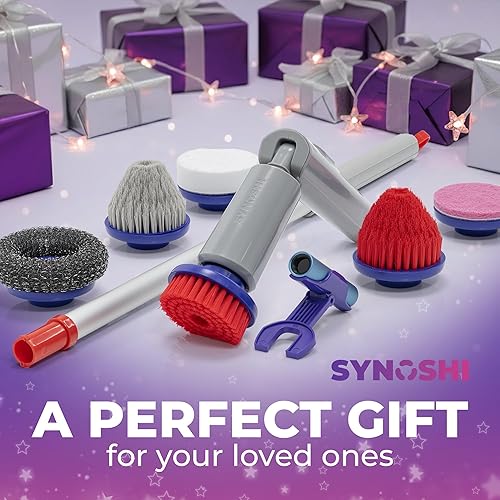 Miniatura 3 de SYNOSHI PRO - Limpiador eléctrico giratorio, cepillo de limpieza inalámbrico para baño, cepillo limpiador de ducha impermeable con ángulos