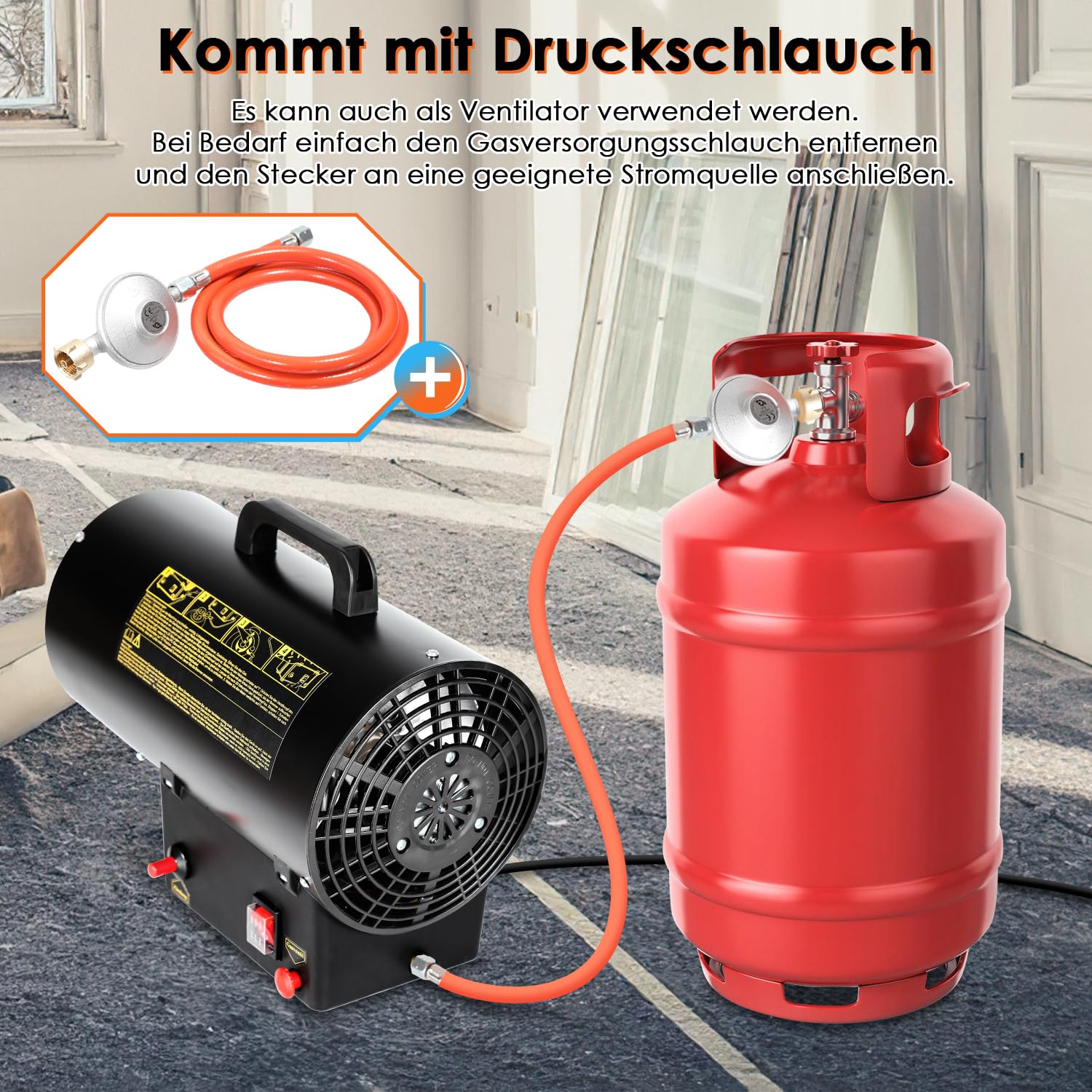 Gasdrukregelaarset 30 mbar incl. slang en klemmen