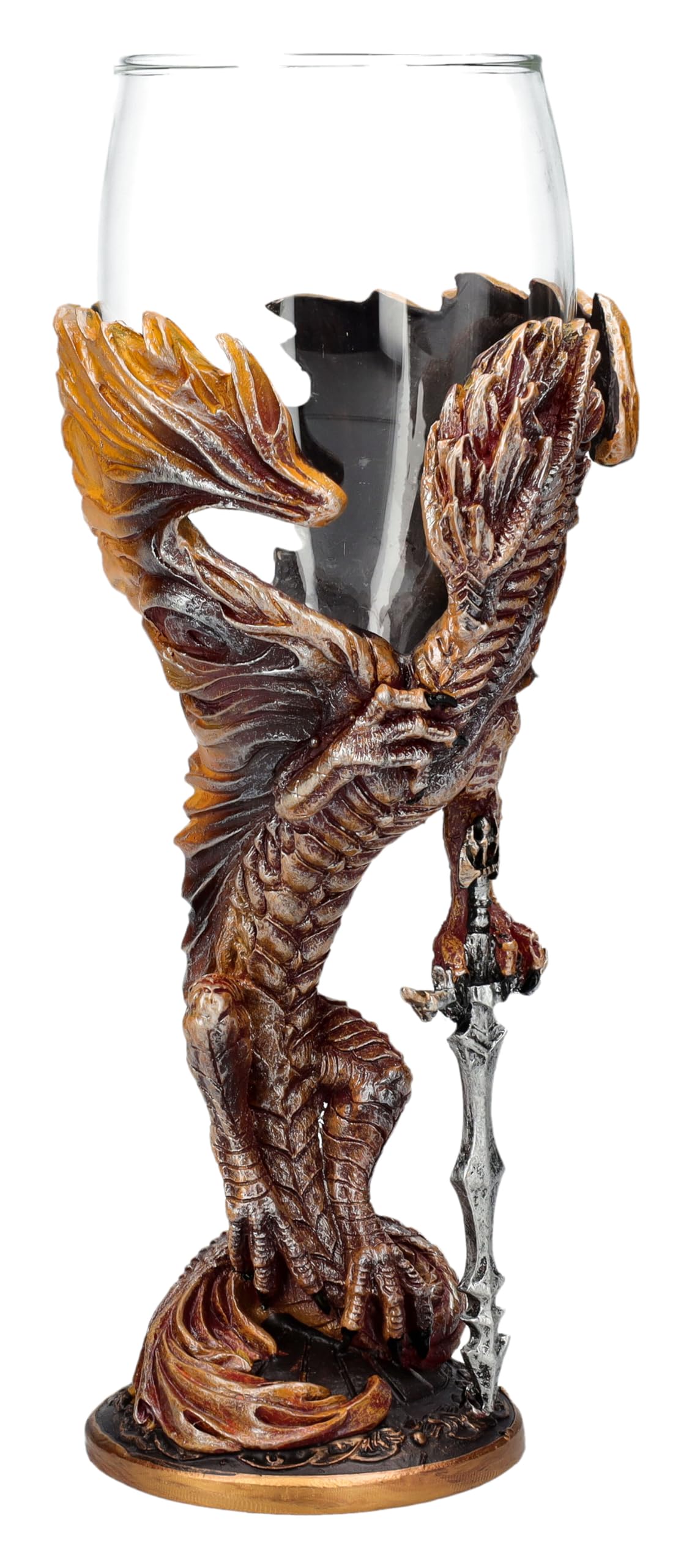 Figuren Shop GmbH Drachen-Kelch Flame Blade by Ruth Thompson – 150ml, Gothic Weinglas, Fantasy Weinkelch