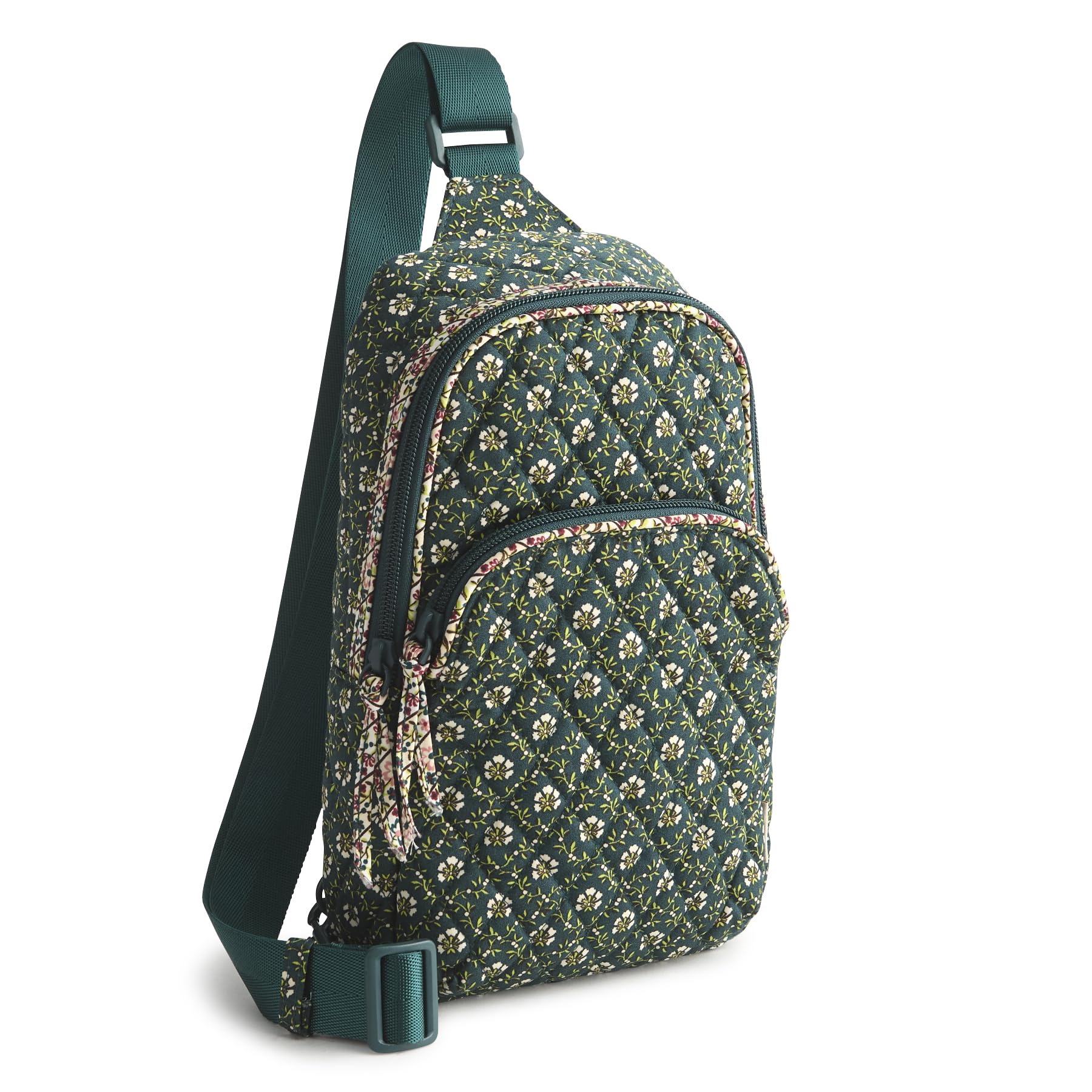 Vera Bradley Women's Premium Cotton Lorman Sling Backpack Bag, Mistletoe Lattice, One Size