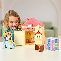 Vista 5 de Bluey 's Play Date Plush Surprise - Juego de casa para niños pequeños, casa de juguetes duradera con exclusivo juguete de peluche, juguetes