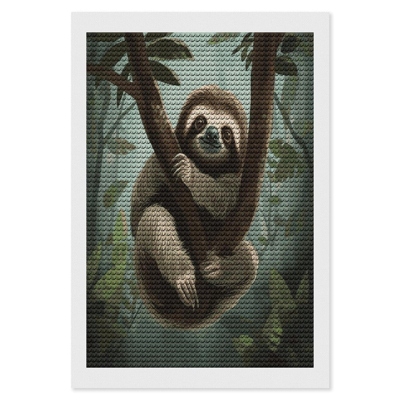LDGSUPH Sloth2 Diamond Painting Kits for Adults Paint with Diamond Pictures Art DIY Full Drill Diamond Dots Painting Personalized Diamond Photo for Home Wall Decor Gift 8"x12"