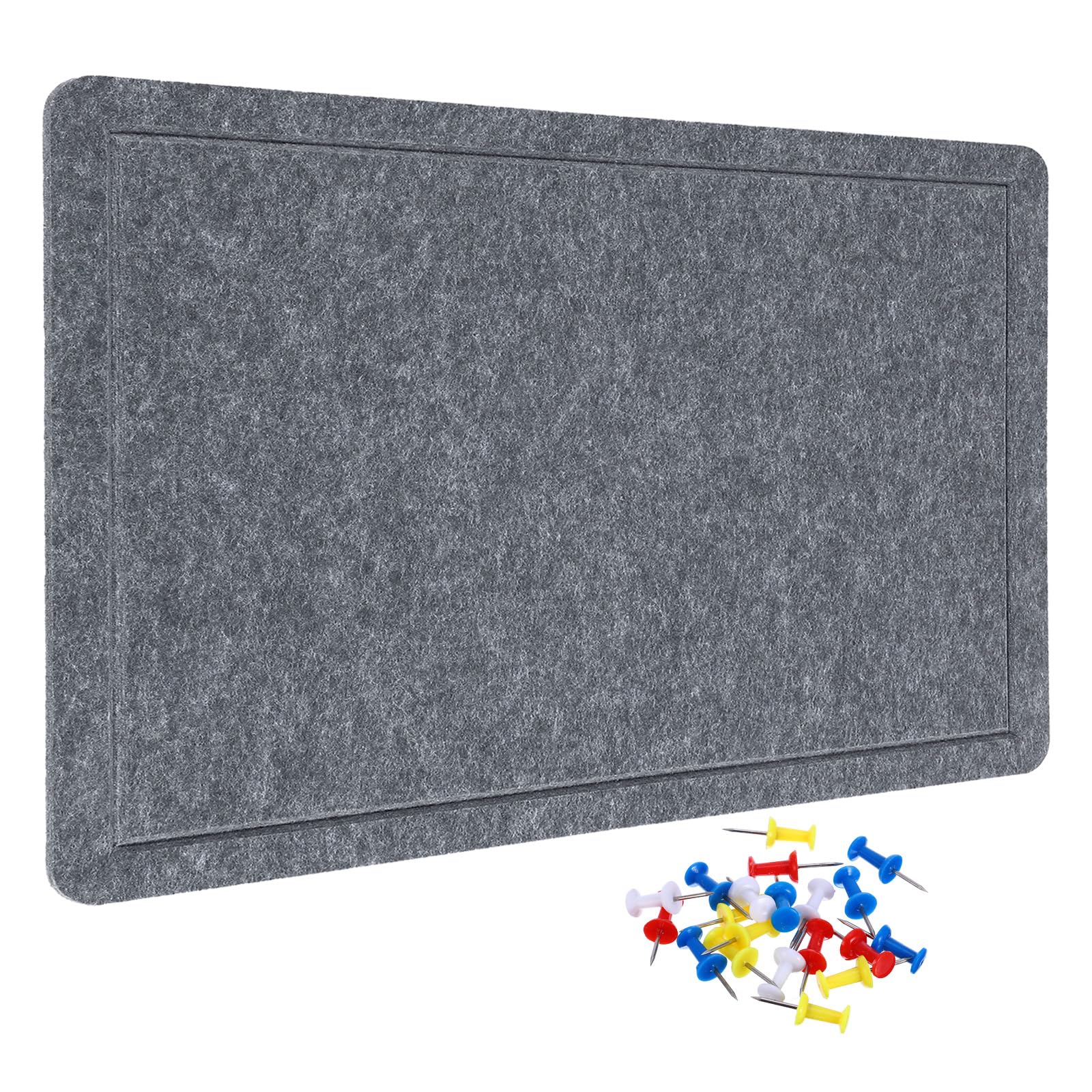 YOKIVE Filz Pinnwand 31.5 X 24 Zoll Faltbare Dekorative Steckbrett Selbstklebende Filz Kork Pinnwand Mit 20 Reißzwecken Ideal Für Wand Fotoanzeige Notizen Anbringen Planer Grau