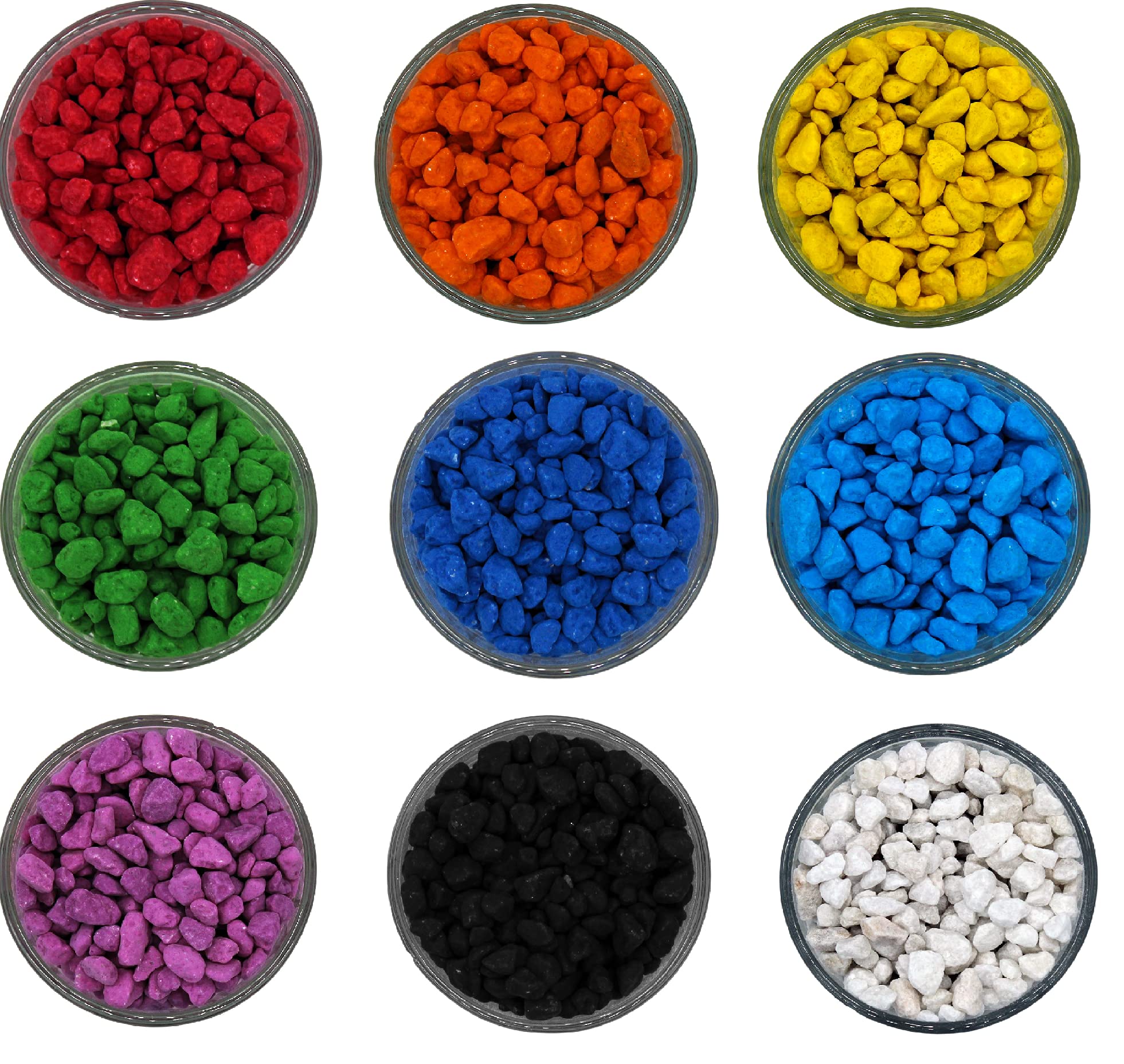 Coloured Aquatic Gravel - Premium Natural Bottom Fish Tank Stones Vibrant Colour *** HOMGE GARDEN AQUARIUM *** (50, White)