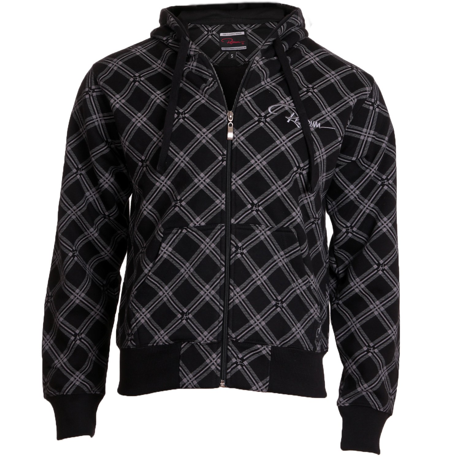 REDRUMHooded Jacket Zip Hoodie Jacket Cotton Black Model Diago Zip