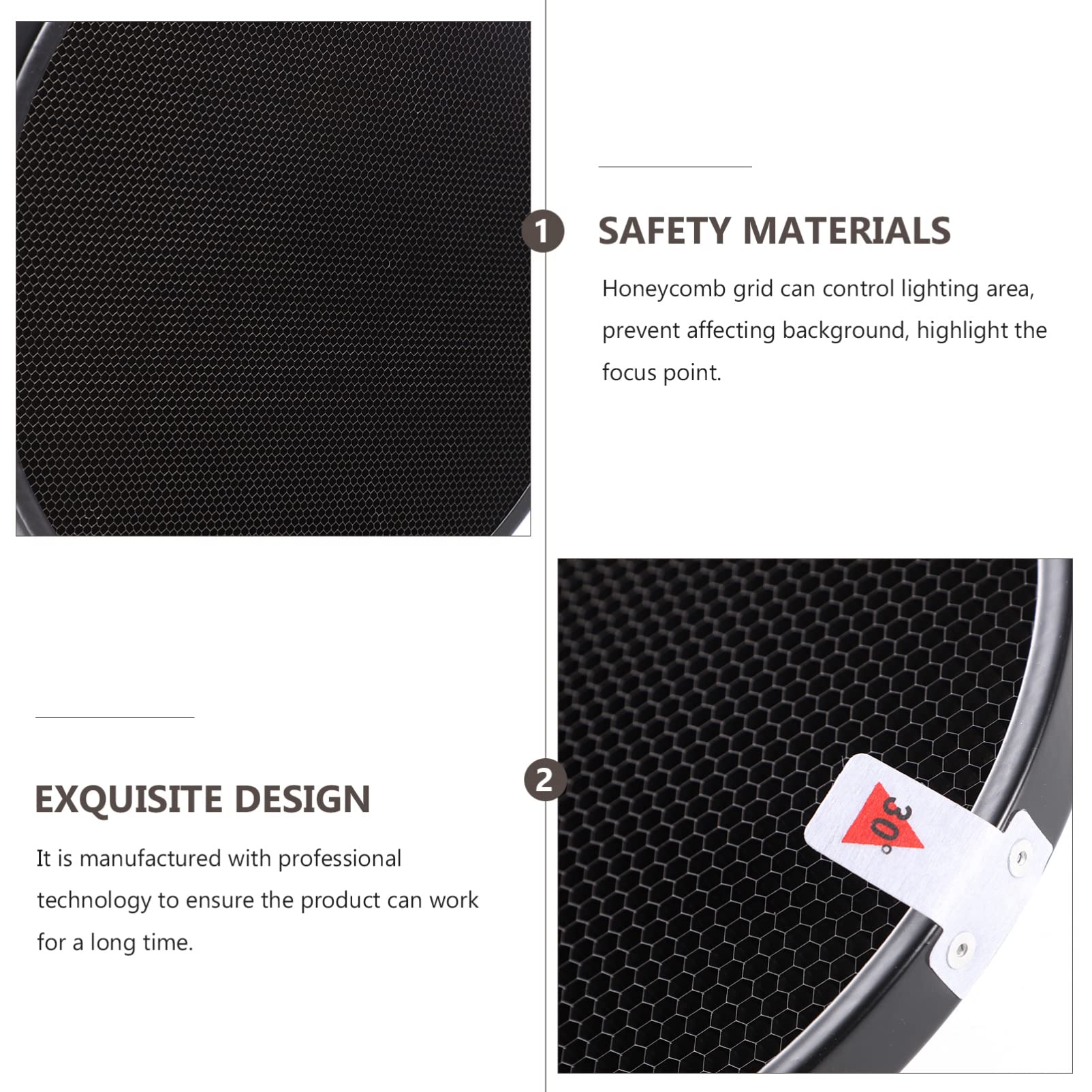 Grille Nid d'abeille pour Flash Photographie Diffuseur De Lumière Précis Système De Fixation Rapide