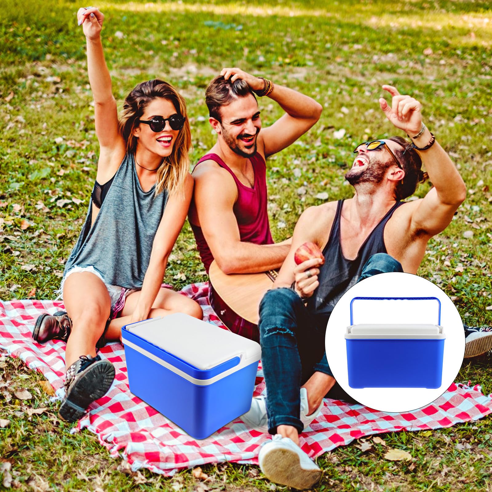 Cestino Termico Portatile da Picnic 12l in Pvc con Manico Blu