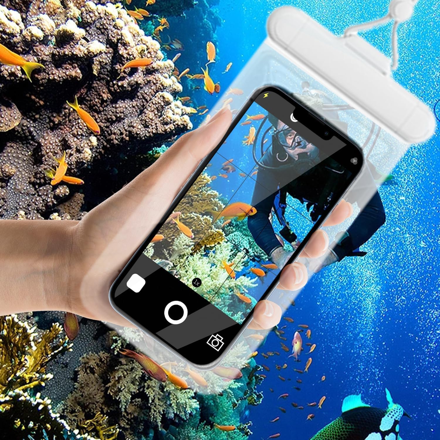 Waterproof Phone Pouch, Waterproof Phone Case for iPhone 17 16 15 14 13 12 Pro Max XS Samsung, IPX8 3D Cellphone Dry Bag Beach Essentials (2 Pack -