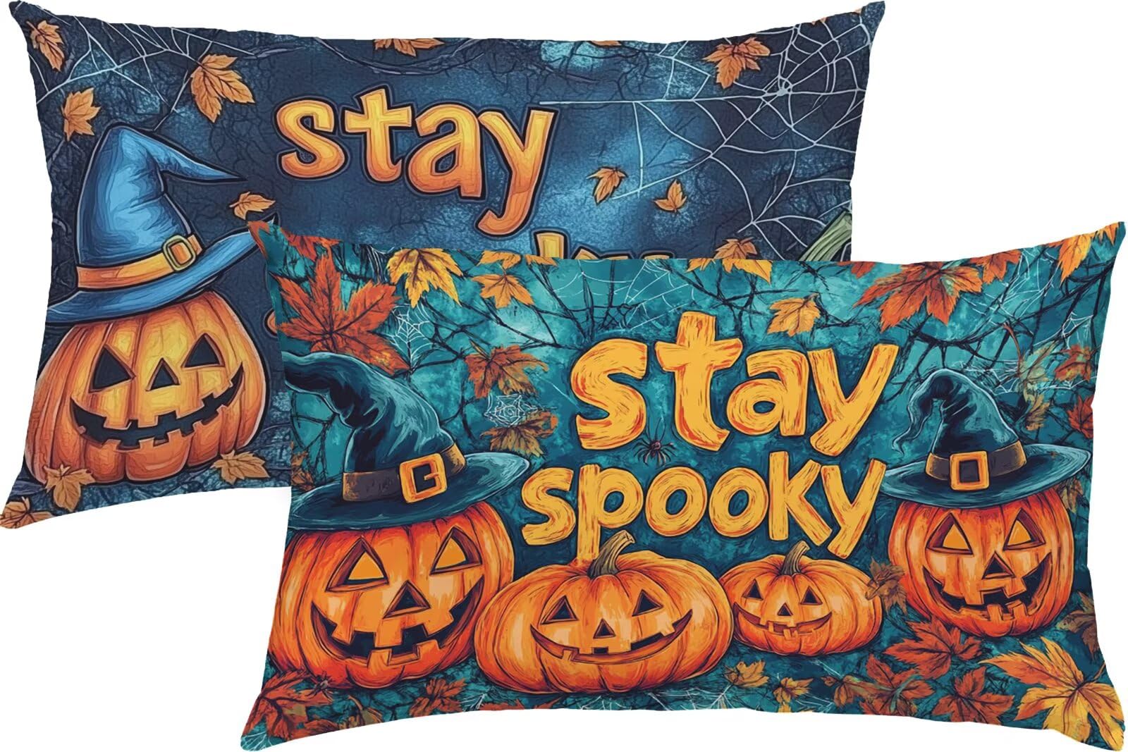 Aksamitna poszewka na poduszkę na Halloween, 70 x 90 cm, do użytku na zewnątrz, wodoszczelna poszewka na poduszkę, z mikrofibry, zamek błyskawiczny, puszysta, miękka, dekoracyjna, do salonu, na sofę
