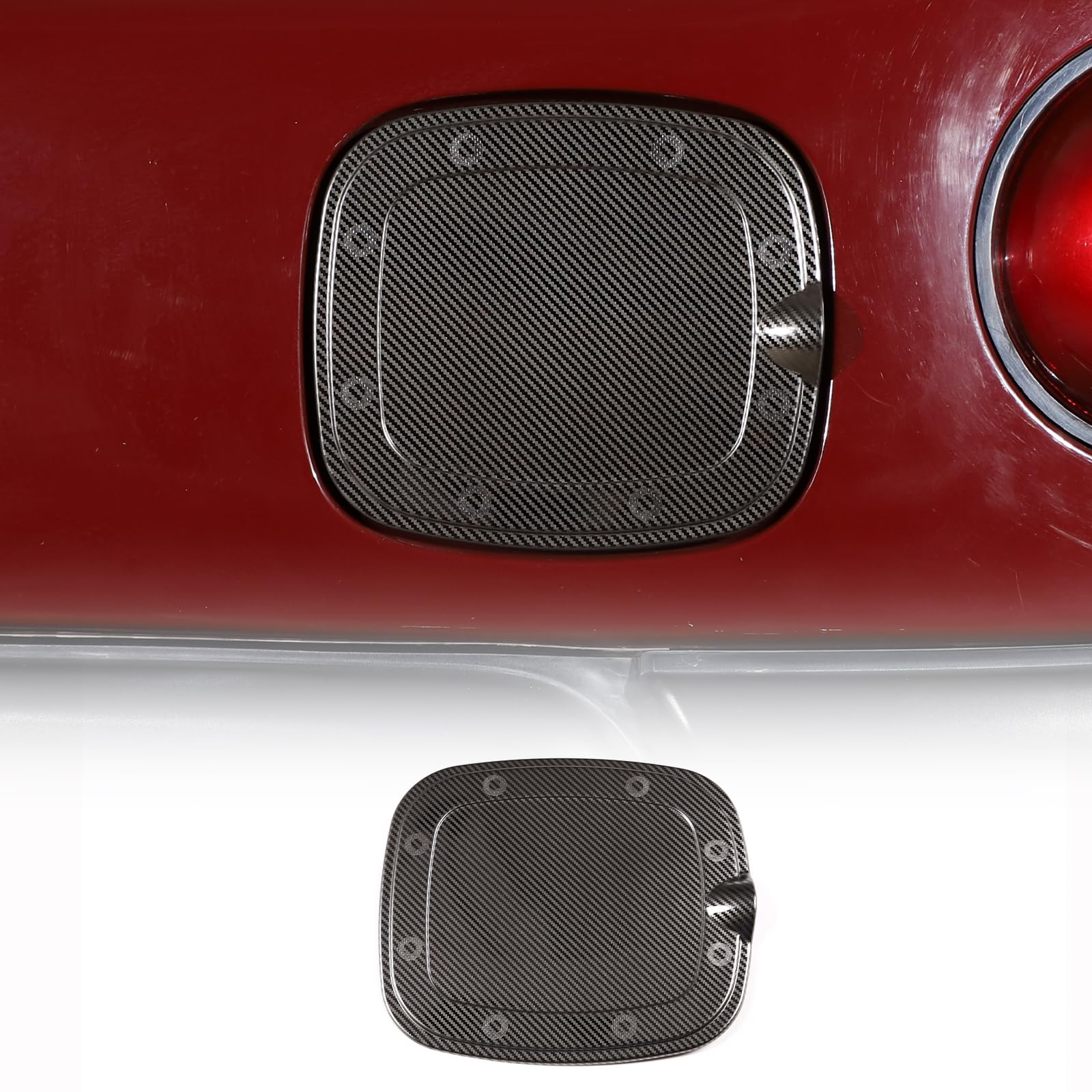 LLKUANG Stainless steel Car Gas Cap Fuel Door Decoration Kit Fit for Toyota FJ Cruiser 2007-2021 Auto Carbon fiebr Style Fuel Tank Cover