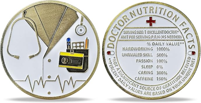 Doctor Nutrition Facts Appreciation Challenge Coin Thank You Doctor Gift