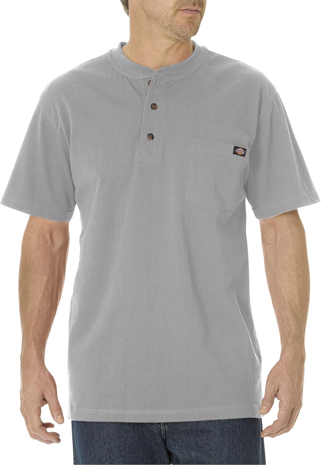 Dickies Mens Heavyweight Henley Shirts, Heather Gray, 3X-Large Tall US - Image 5
