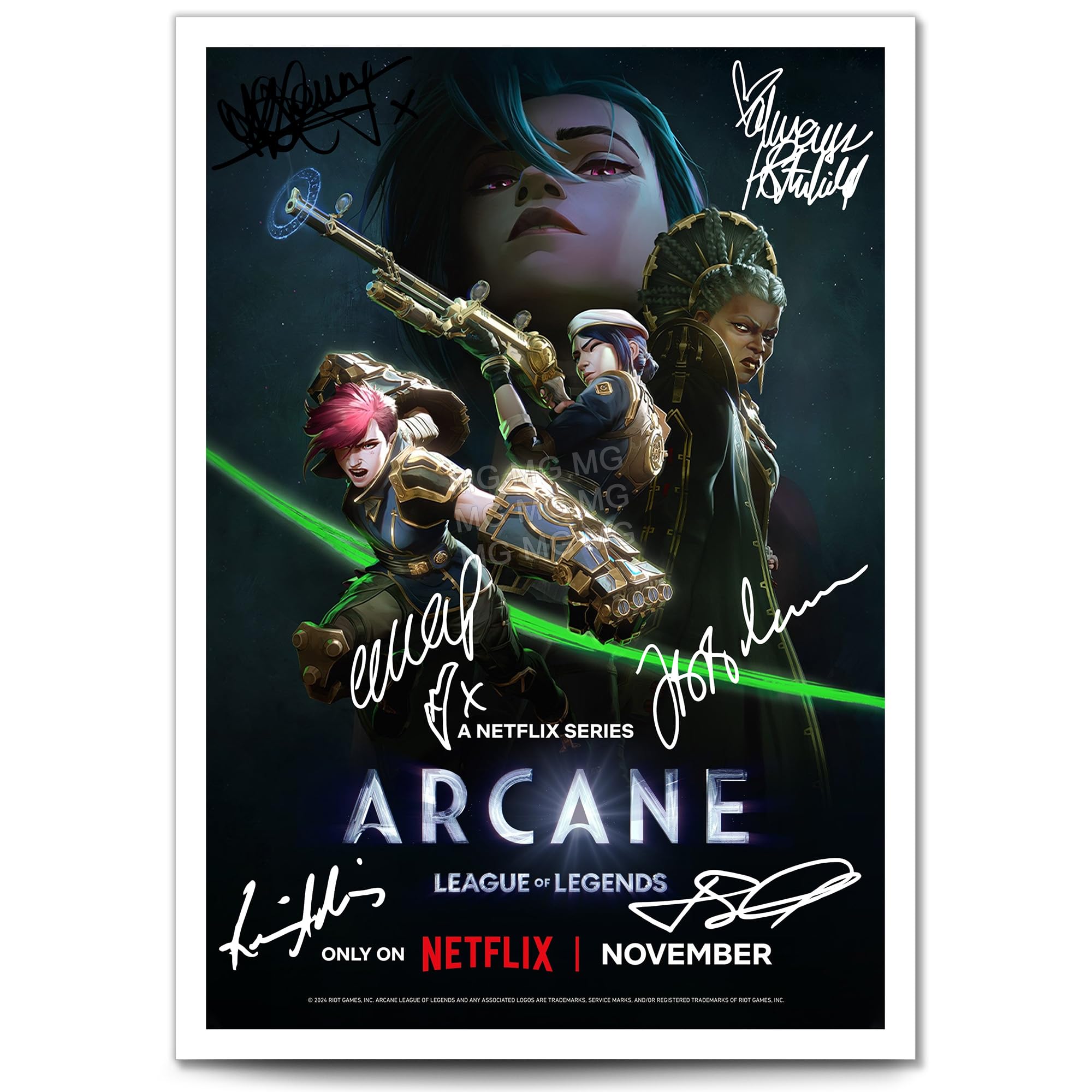 Arcane League Of Legends cast signed autograph poster photo print framed memorabilia tv show series season gift Hailee Steinfeld Ella Purnell (A3 poster only)