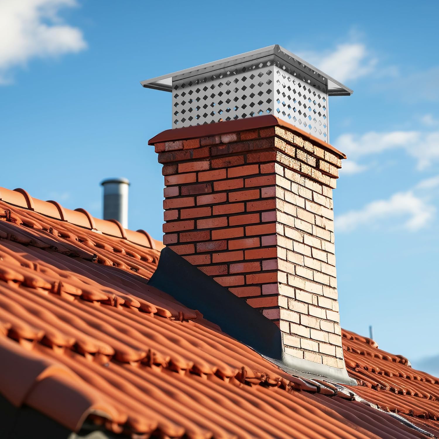 13" x 24" Chimney Cap, 304 Stainless Steel Flue Cover with Mesh, Adjustable Fireplace Chimney Cover Flue Caps, Universal Fit for Fireplace & Roof, Protects from Rain, Sparks, Birds & Debris