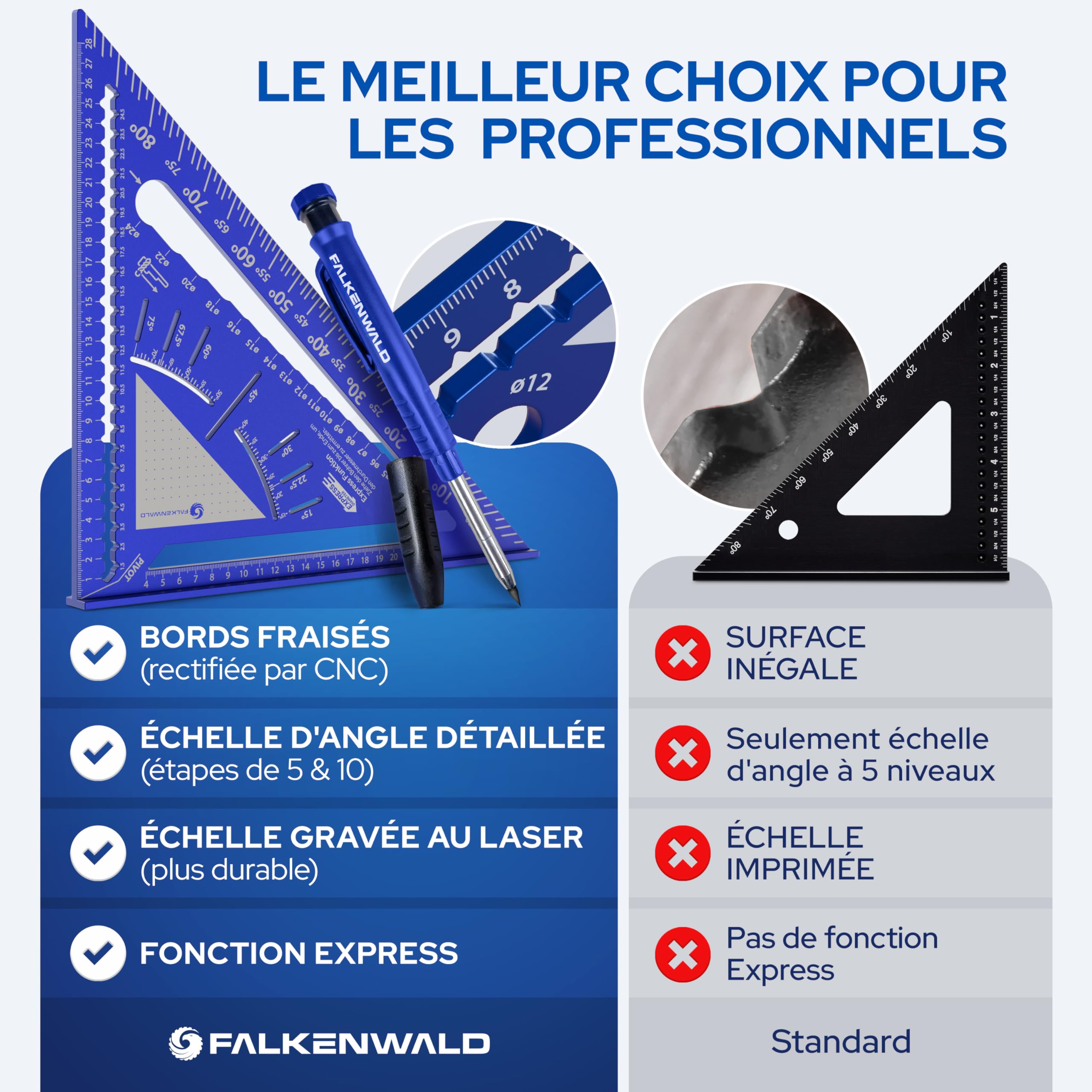 FALKENWALD® Équerre de charpentier
