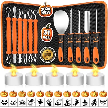 Halloween Pumpkin Carving Kit Stencils: Elevate Your Pumpkin Masterpieces