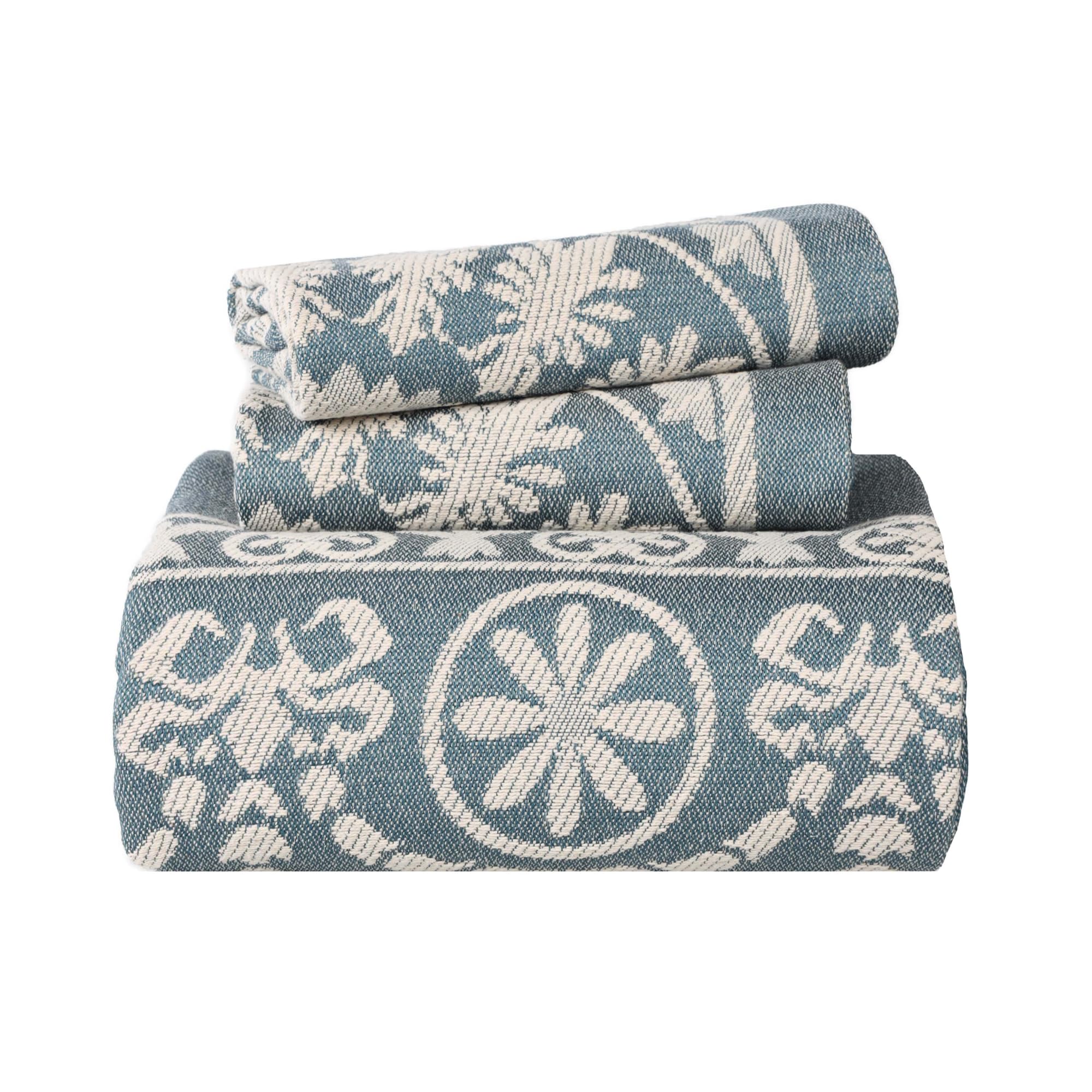 Colcha de algodón Kym Cerúleo azul King colcha fina de verano para cama de 180 o 200 cm