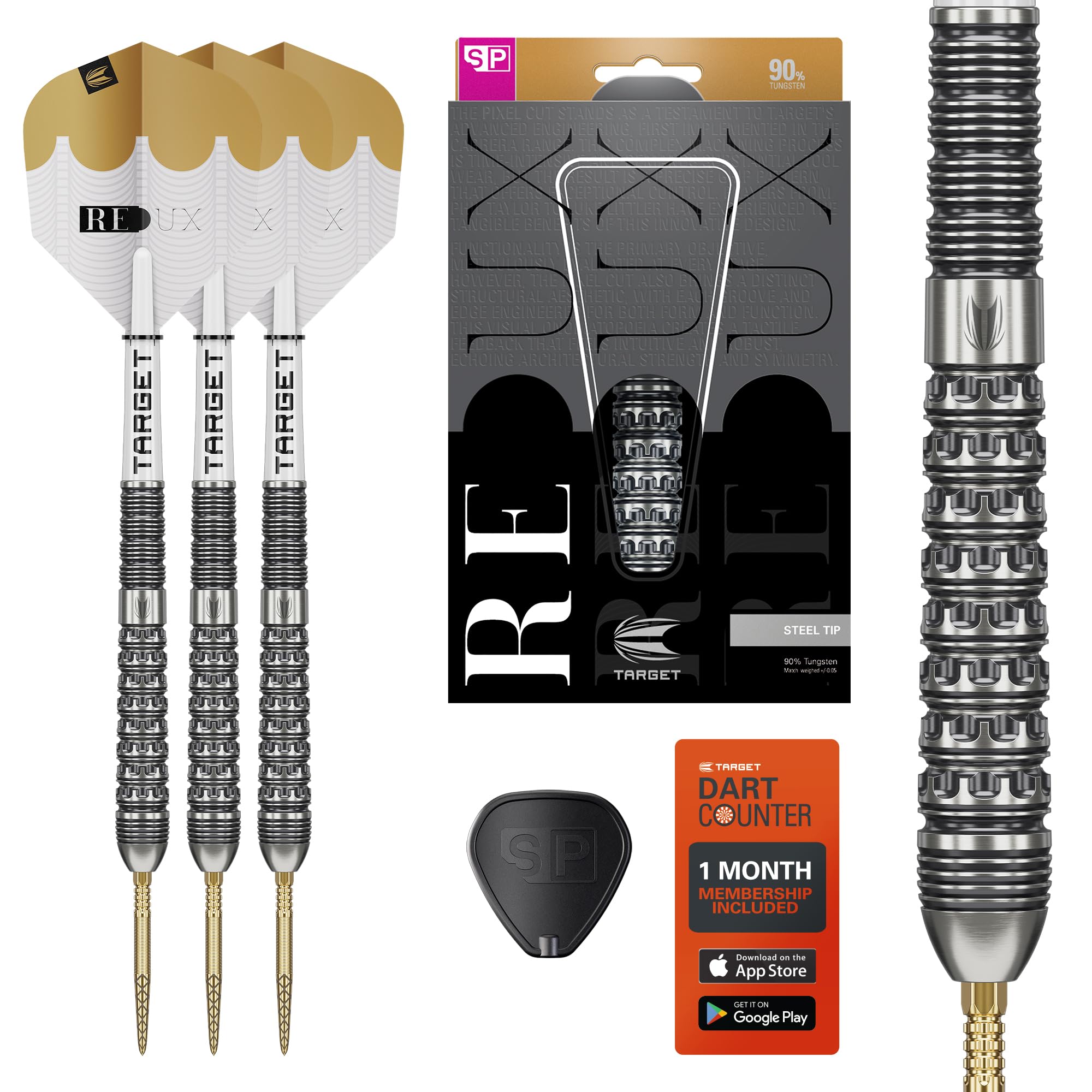 Target Darts Redux 90% Tungsten Swiss Point Steel Tip Dart Set