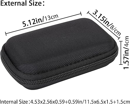 Aenllosi Hard Travel Case Compatible with Western Digital My Passport External Hard Drive 500 GB/1/2/4 TB,Portable Bag for WD Solid State Drives& USB Cable(Case Only,Black)