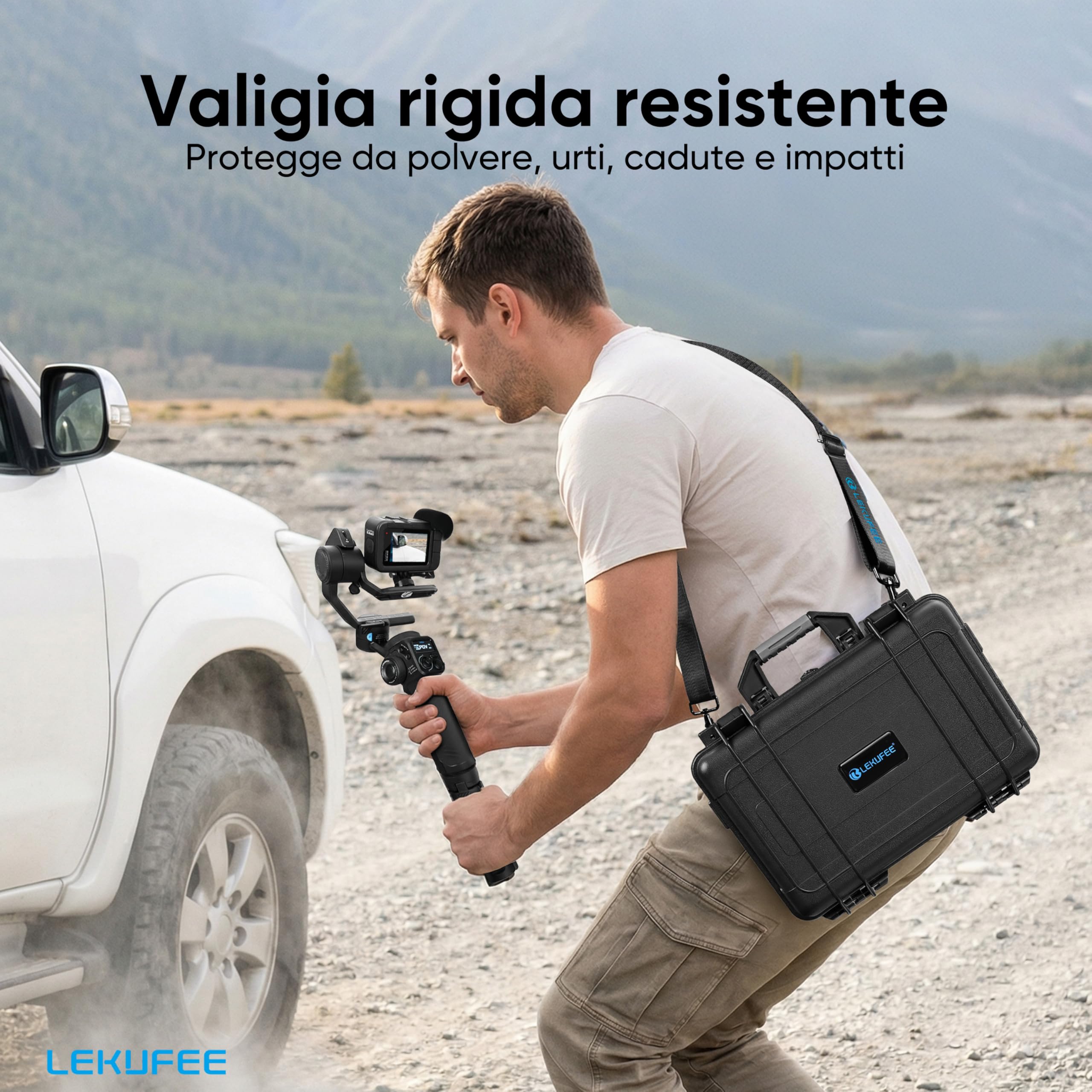 LEKUFEE Custodia Rigida Impermeabile per GoPro Fluid Pro AI - Stabilizzatore, fotocamere GoPro Hero 13/12/11/10/9, Media Mod e altri accessori (solo custodia)