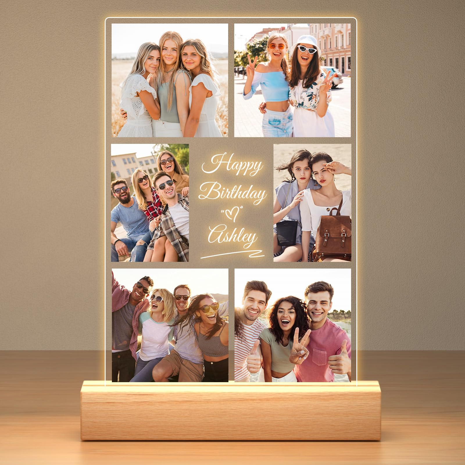 Customized Best Friend Birthday Gifts for Women, Personalized Picture Frame with Photos, Customized Photo Frame, Custom Picture Frames, Personalized Valentines Day Gifts for Women Men Her Him Friends