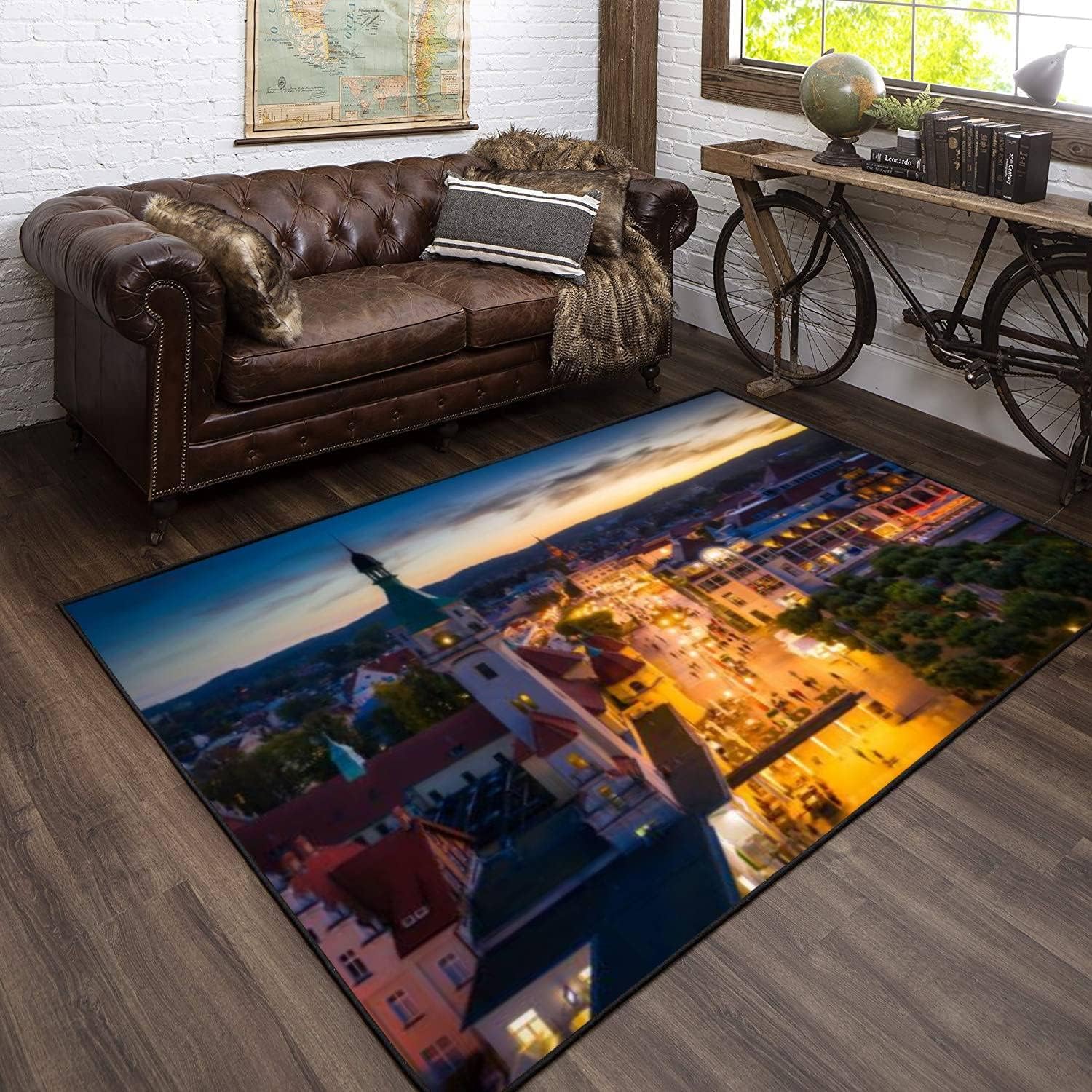 Tapis anti-dérapant 3D 120x160 cm avec support en caoutchouc pour chambre