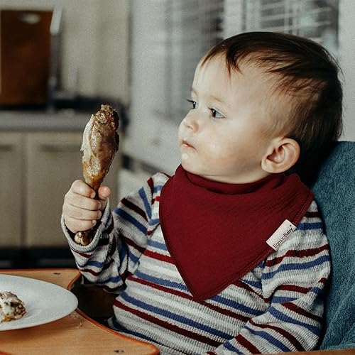Miniatura 59 de Baberos tipo bandana para bebés para niños y niñas, súper suaves, unisex, paquete de 12 baberos de algodón orgánico absorbentes para dentición y