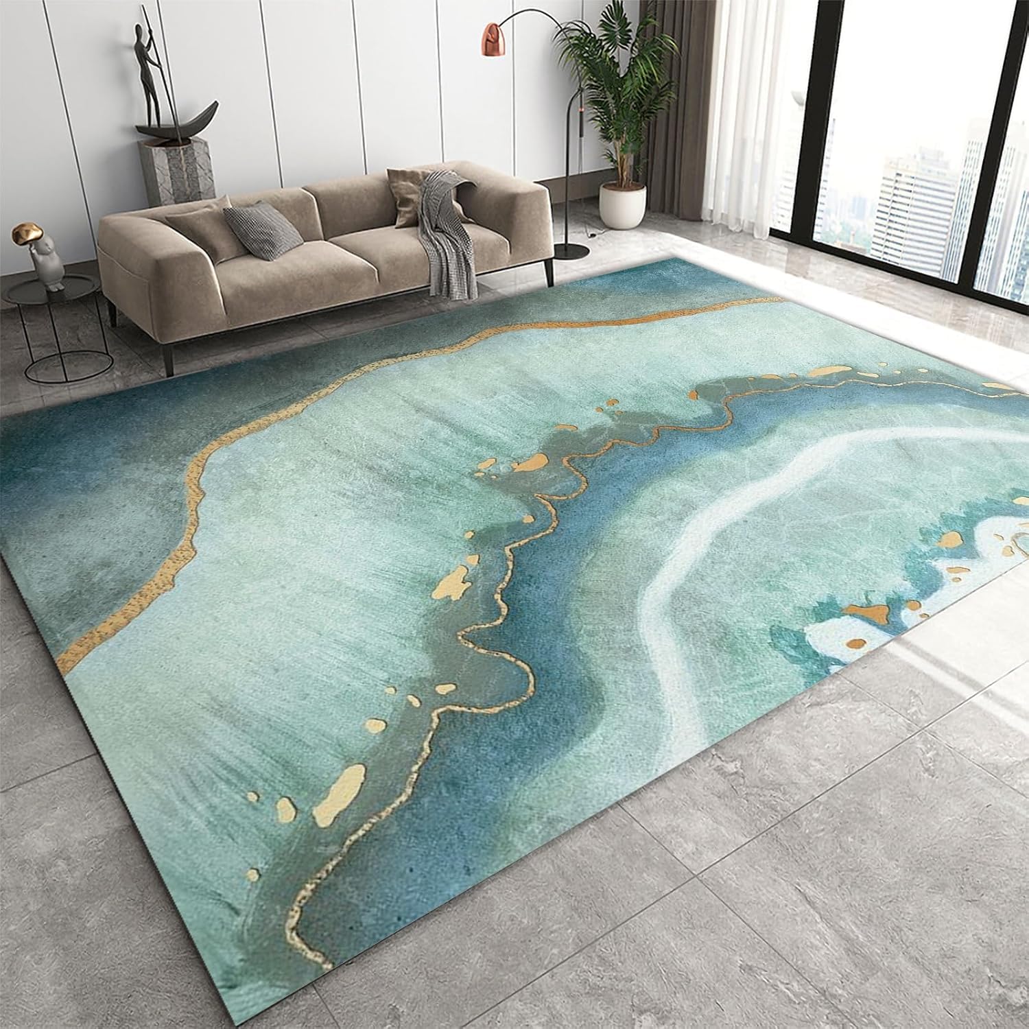 Tapis chambre pile courte et douce antidérapant lavable 180x280