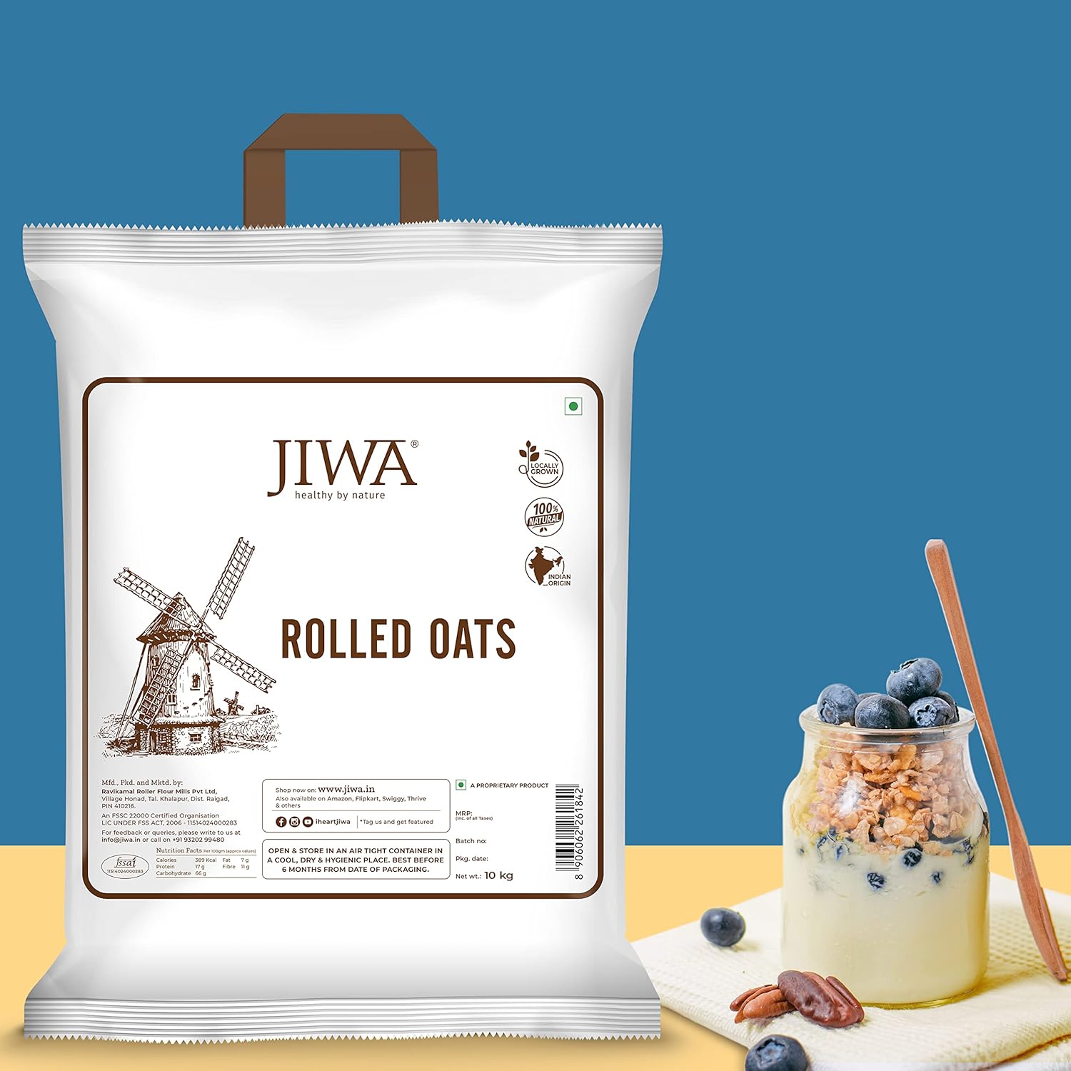 JIWA healthy by nature Rolled Oats Protein and Fiber Powerhouse