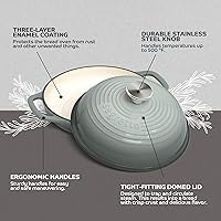 Vista 4 de Enameled Cast Iron Bread Pan with Lid, 11” Grigio Scuro (Gray) Bread Oven Cast Iron Sourdough Baking Pan, Dutch Oven for Bread - Segretto Cookware