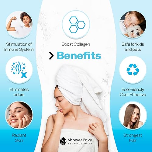 Miniatura 2 de (oficial) Shower Envy - Cabezal de ducha con filtro 5.0 + filtro de ducha de 15 etapas con vitamina C + E para una piel saludable, cabello