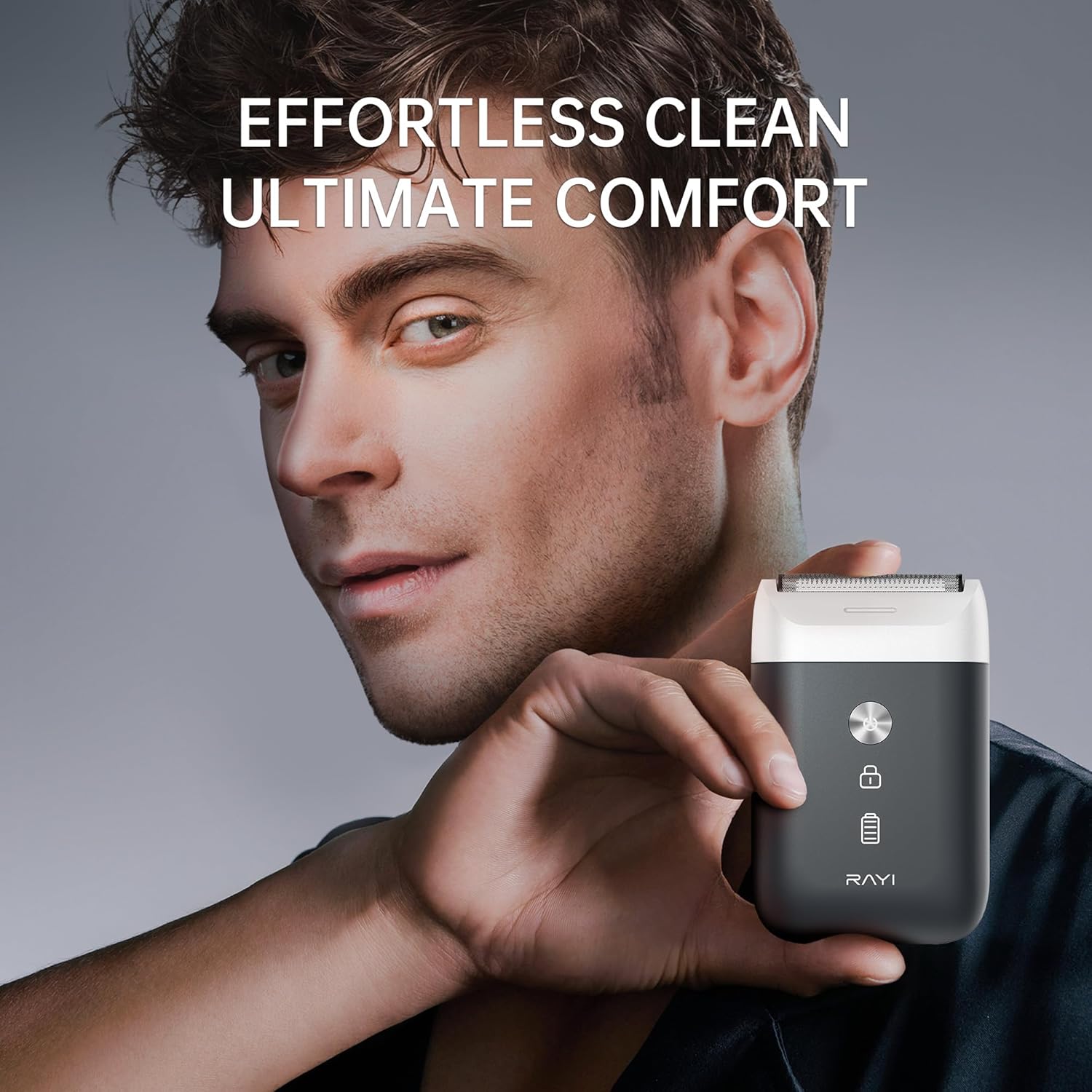 Portable Electric Razor for Men with 8,000 RPM Dual Floating Blade, 1H Charge for 60 Days, Type-C, IPX7 & Anti Pinch, Design for Daily/Travel Use, Electric Foil Shavers for Face, Black - Image 2